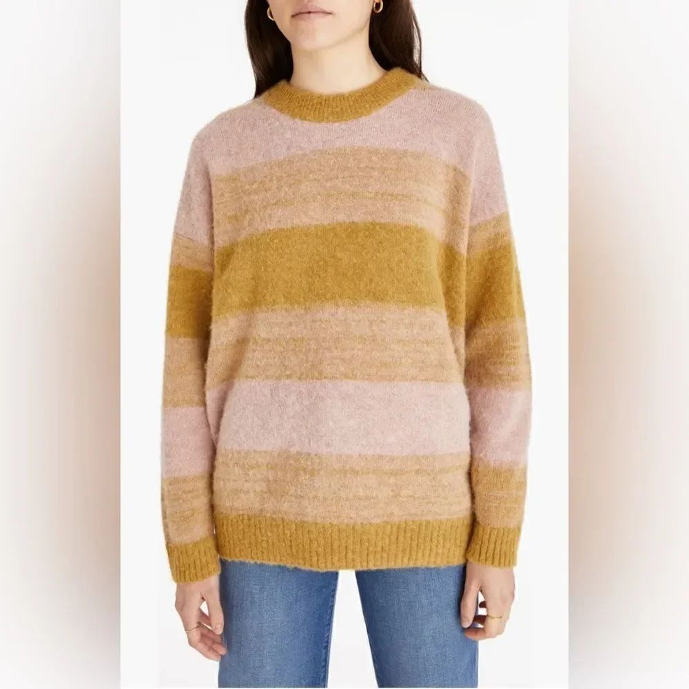 Madewell NWT Otis Space Dye Pullover Sweater in pink oyster size Medium
